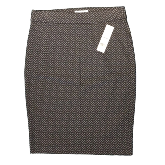 ELLE Sleek Chevron Design Pull On Pencil Skirt Regular Length Size Small Summer - Picture 1 of 10